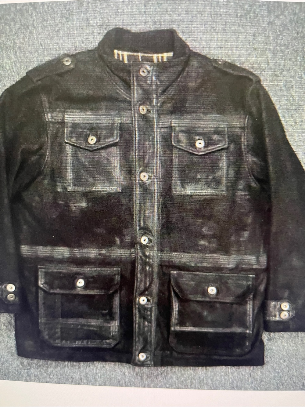 Marvel Black Military Field Jacket with Button Front